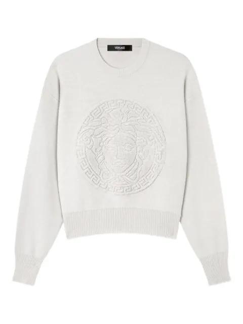 Medusa-motif crew-neck sweater by VERSACE
