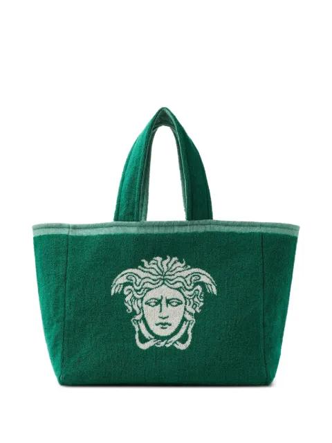 Medusa-motif terry tote bag by VERSACE