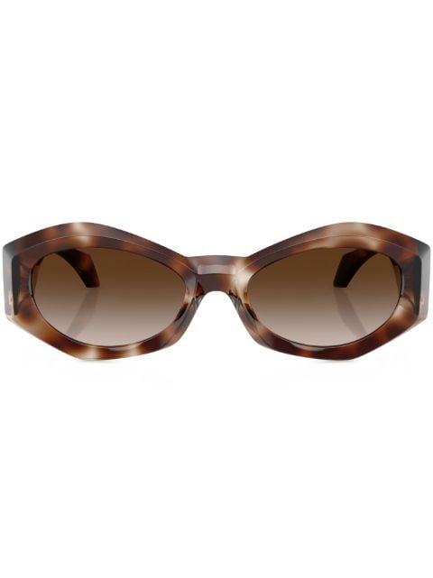 Medusa-plaque oval-frame sunglasses by VERSACE