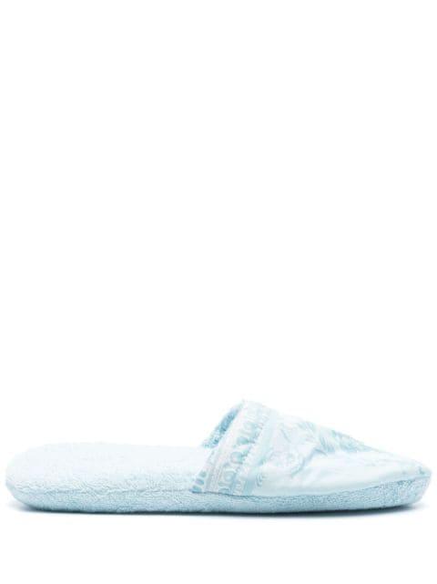 Medusa-print cotton slippers by VERSACE