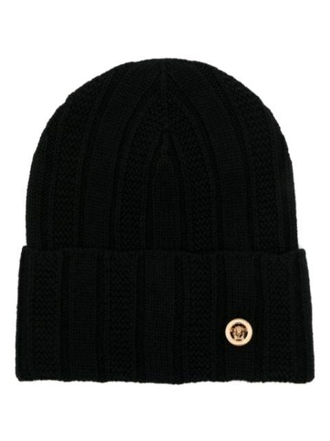 Medusa ribbed beanie by VERSACE