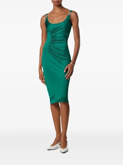 Medusa ruched midi dress by VERSACE