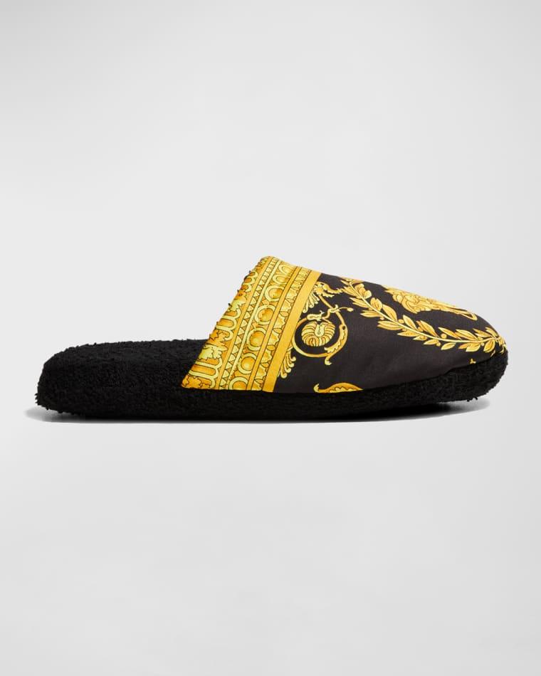 Men's Barocco-Print Mule Slippers by VERSACE