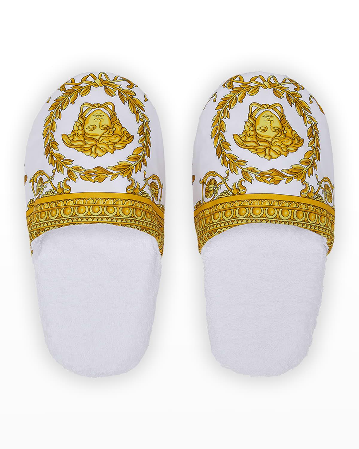 Men's Barocco-Print Mule Slippers by VERSACE