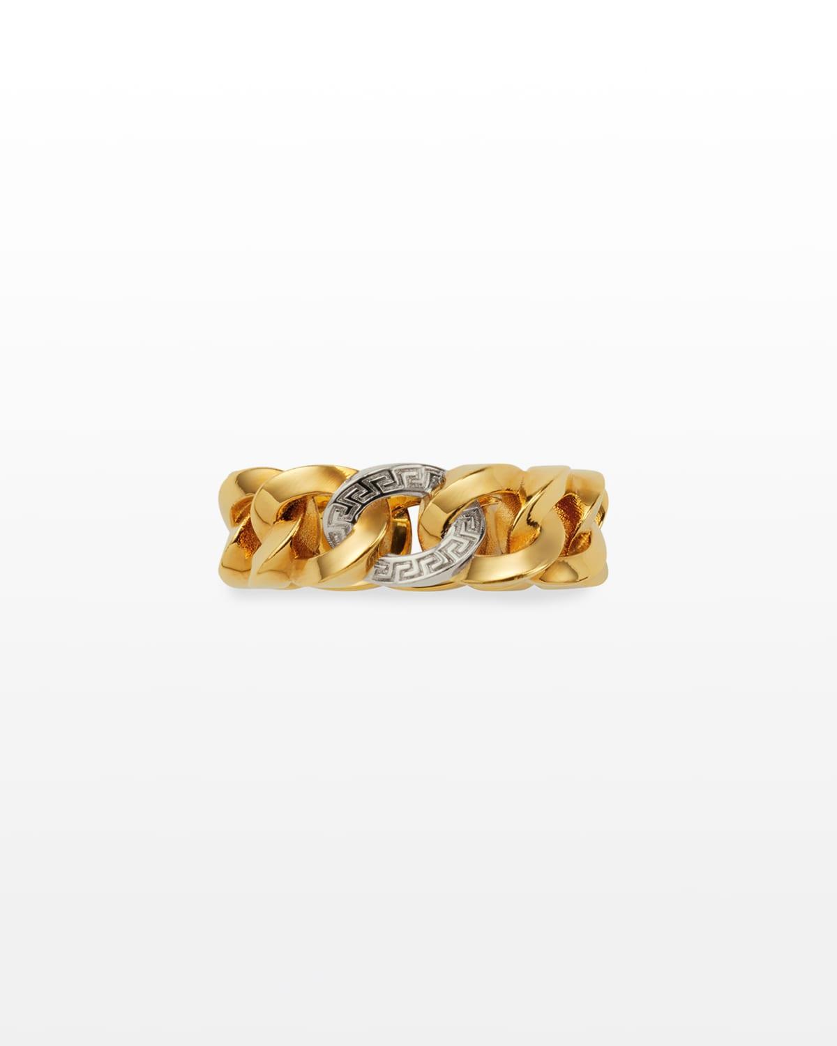 Men's Greca Chain Link Ring by VERSACE