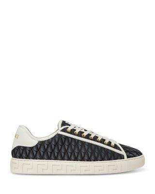 Men's Jacquard V Fabric Low Top Sneakers by VERSACE