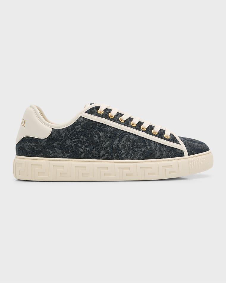 Men's La Greca Baroque Canvas Low-Top Sneakers by VERSACE
