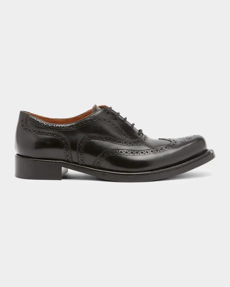 Men's Maverick Leather Derby Shoes by VERSACE