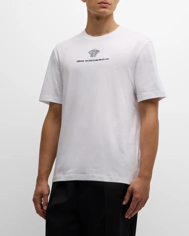 Men's Medusa Embroidered T-Shirt by VERSACE