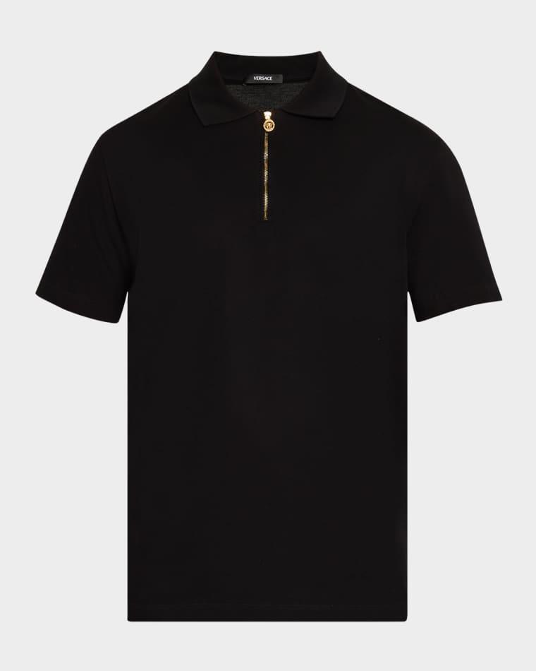 Men's Medusa Zip Pique Polo Shirt by VERSACE