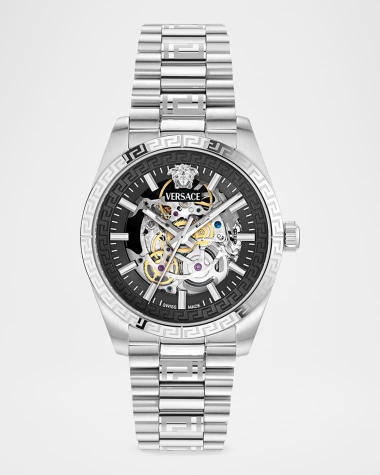 Men's Millenyium 40mm Skeleton Stainless Steel Bracelet Watch by VERSACE