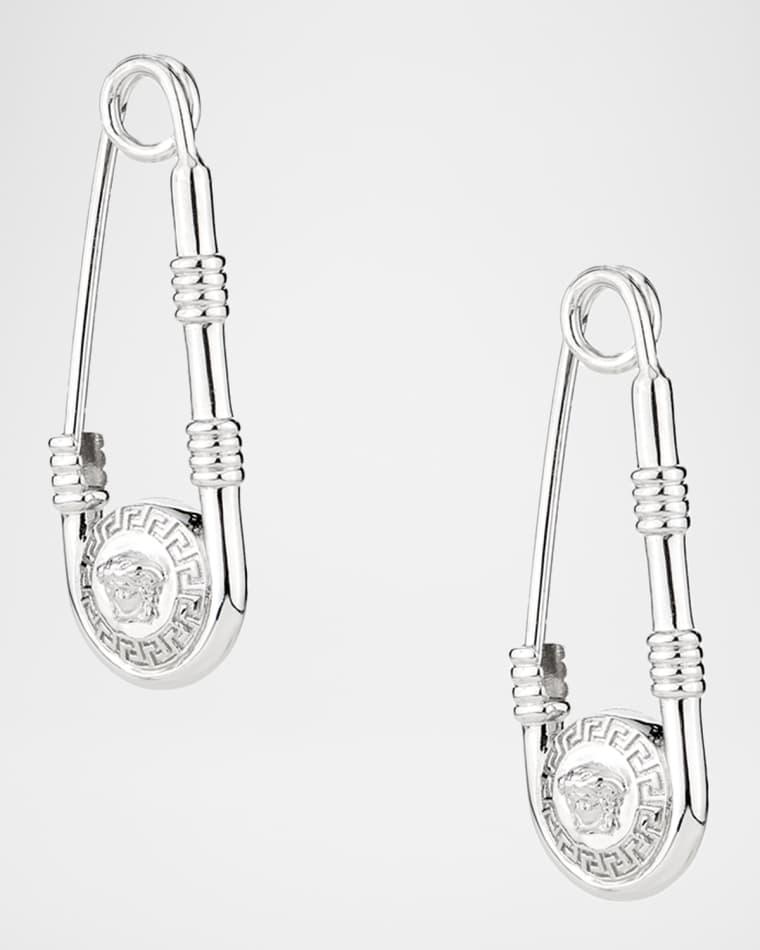 Men's Safety Pin Drop Earrings by VERSACE