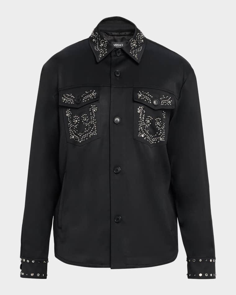 Men's Studded Wool Overshirt by VERSACE