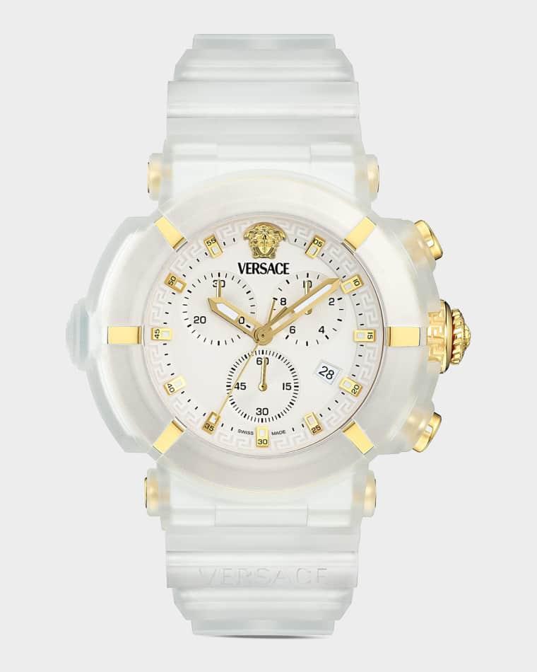 Men's Versace Real Active Chrono 45mm TPU-Strap Watch by VERSACE