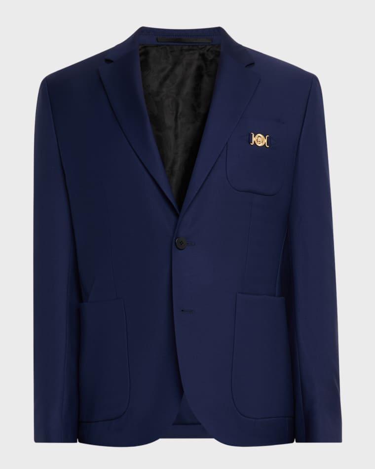 Men's Wool Single-Breasted Blazer by VERSACE