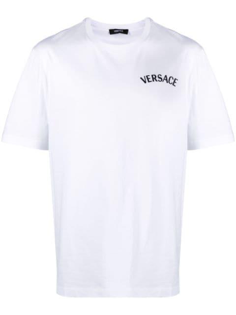 Milano Stamp embroidered cotton T-shirt by VERSACE