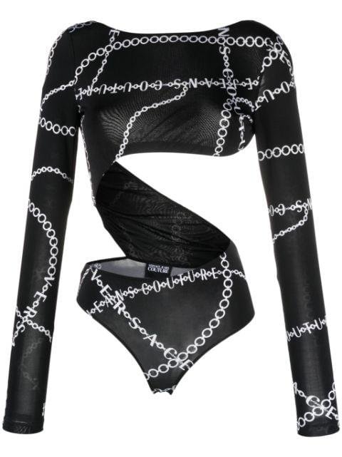 Necklace-print cut-out body by VERSACE