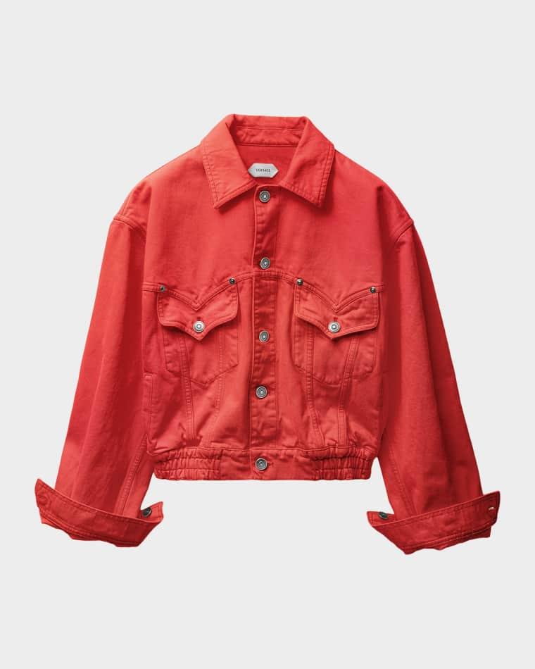 Oversized Blouson Denim Jacket by VERSACE