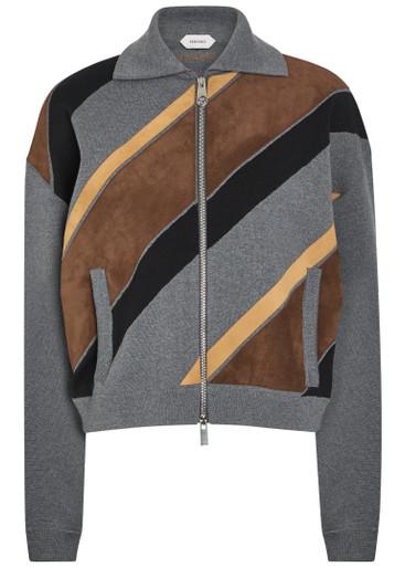 Panelled wool-blend jacket by VERSACE