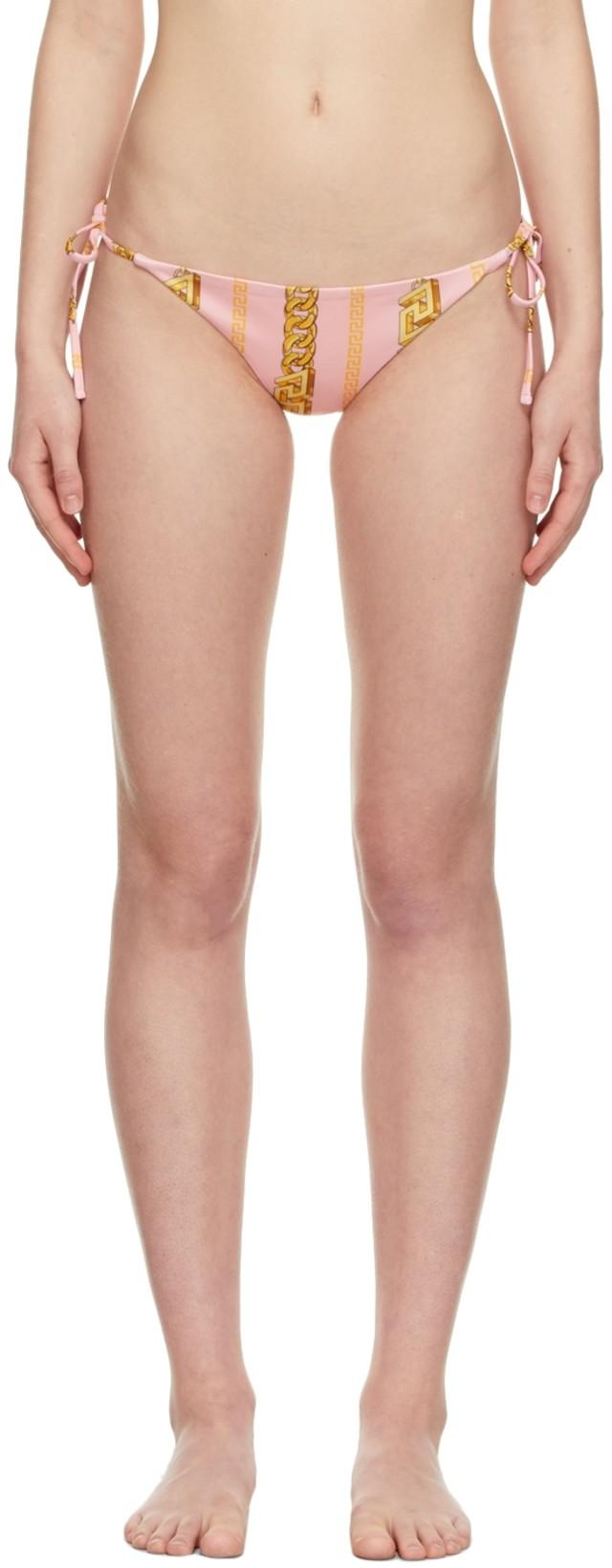 Pink 'Chain' Bikini Bottoms by VERSACE