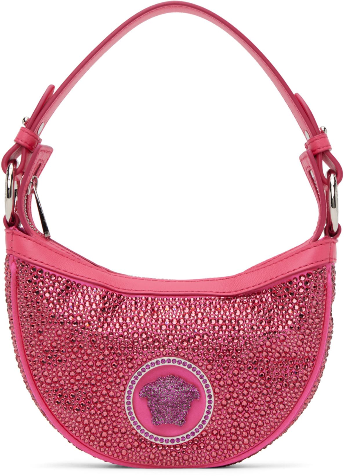 Pink Mini Crystal Repeat Bag by VERSACE