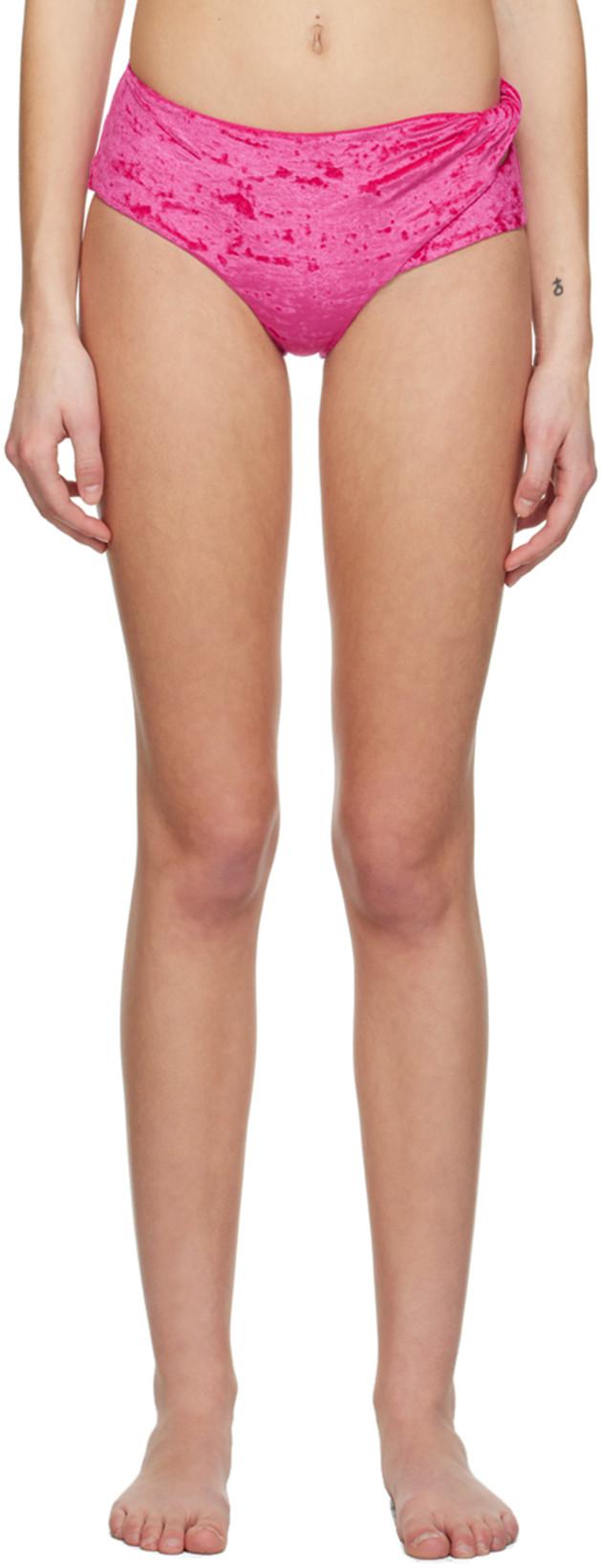 Pink Rolled Bikini Bottom by VERSACE