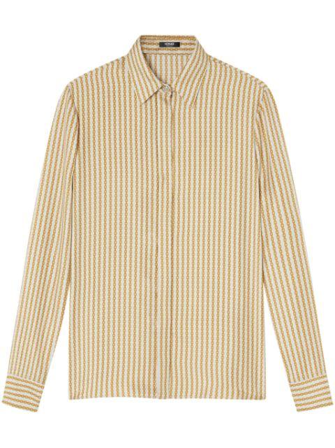 Pinstripe Chain silk shirt by VERSACE