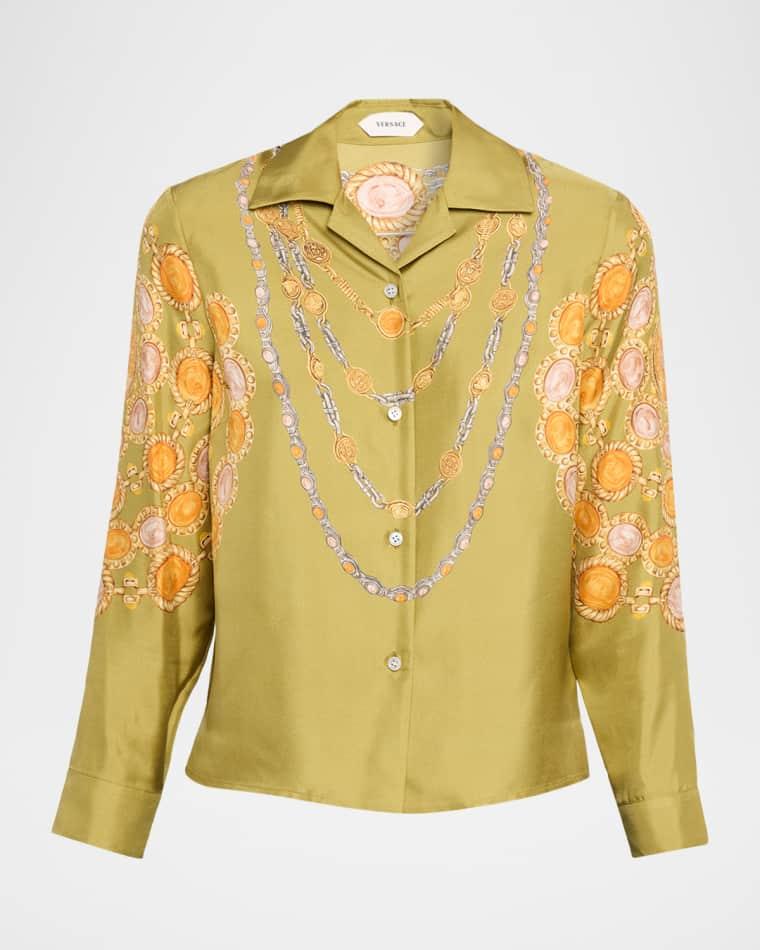 Printed Silk Twill Shirt by VERSACE