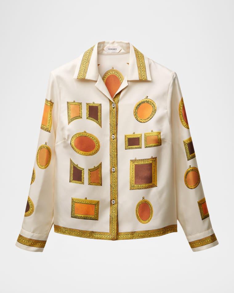 Printed Silk Twill Shirt by VERSACE