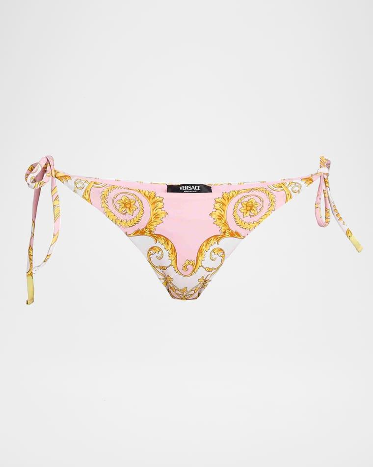 Printed Tie Bikini Bottoms by VERSACE