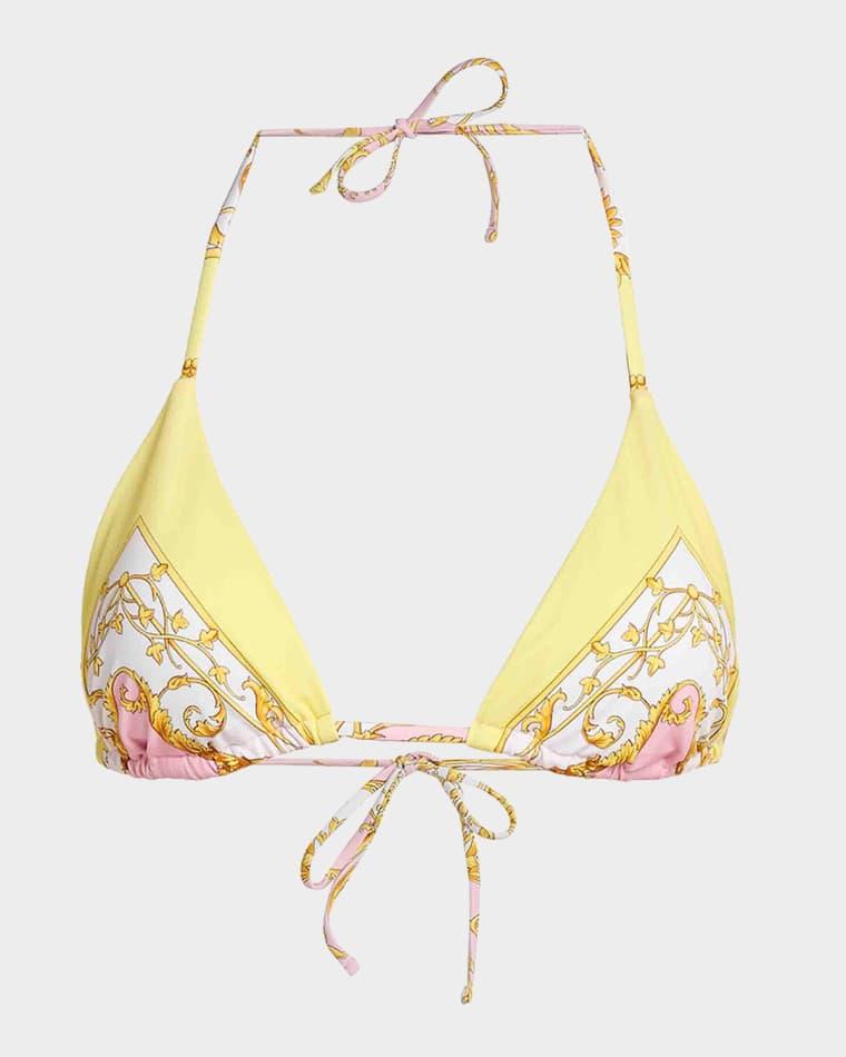 Printed Tie Bikini Top by VERSACE