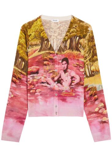 Printed silk cardigan by VERSACE