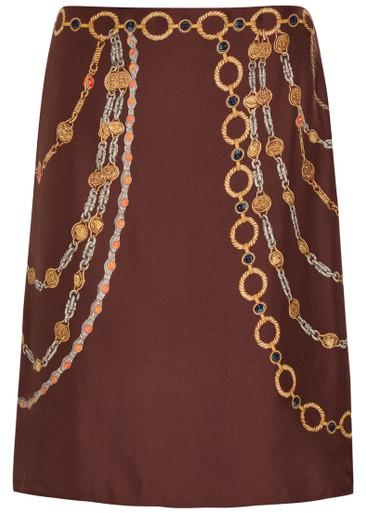 Printed silk midi skirt by VERSACE