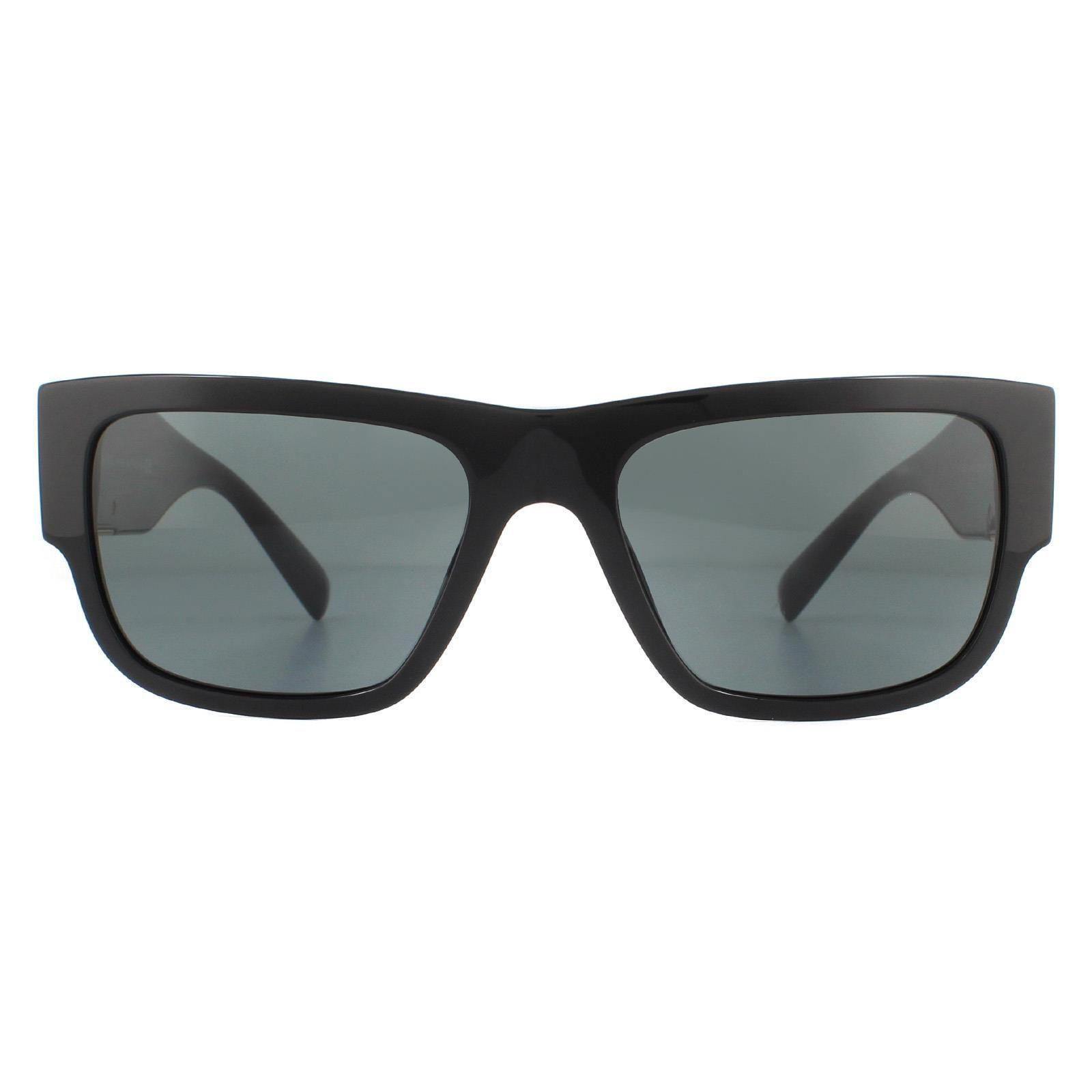 Rectangle Black Dark Grey Sunglasses by VERSACE Rectangle Black Dark Grey Sunglasses by VERSACE