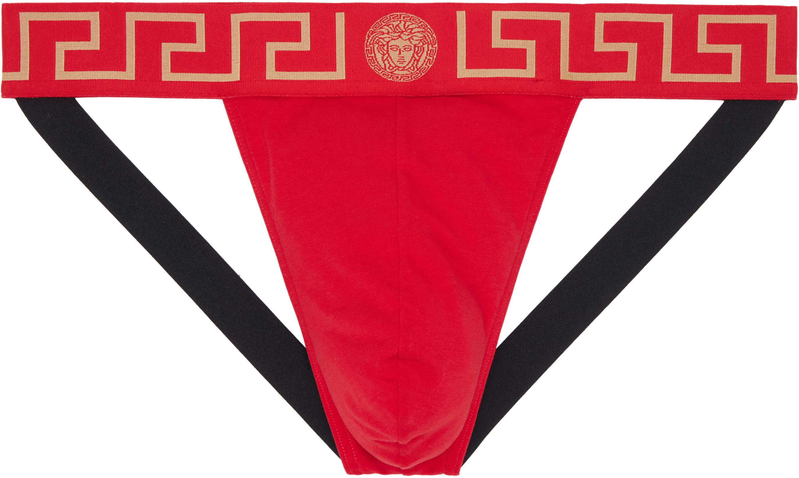 Red Cotton-Jersey Jockstrap by VERSACE