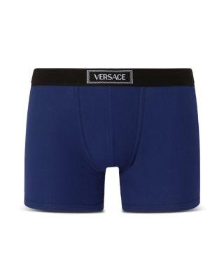 Ribbed Cotton Blend Boxer Briefs by VERSACE