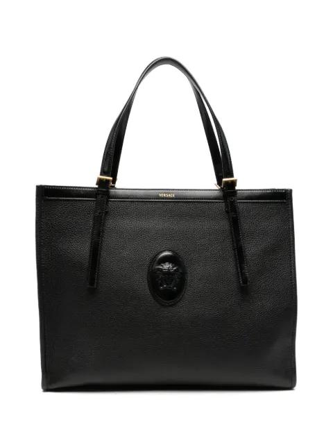 Rivière large leather tote bag by VERSACE