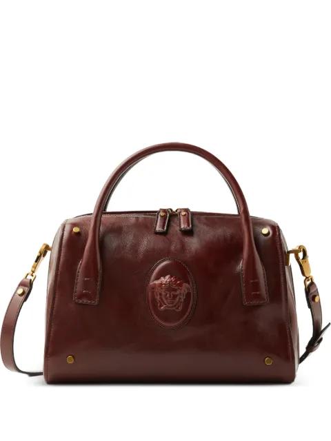 Roomy leather boston bag by VERSACE