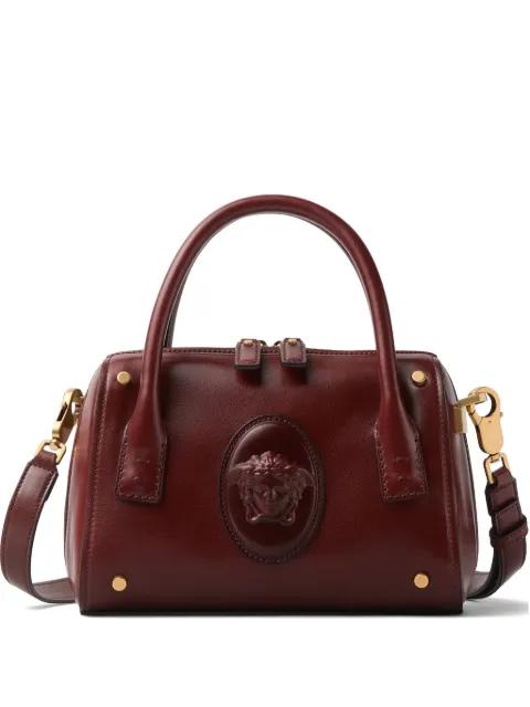 Roomy small leather Boston bag by VERSACE
