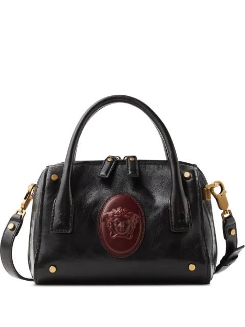Roomy small leather boston bag by VERSACE