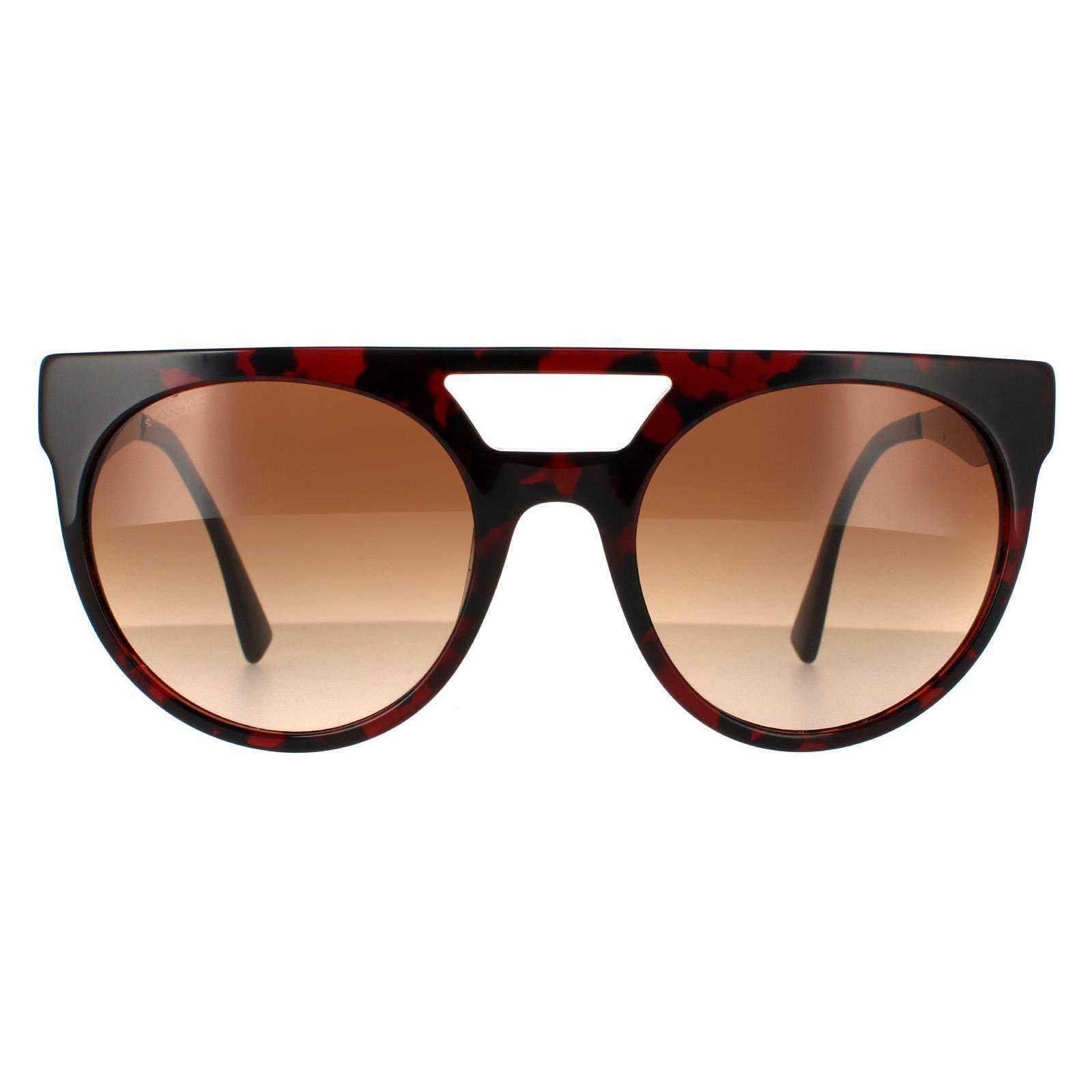 Round Red Havana Blue Brown Gradient Sunglasses by VERSACE