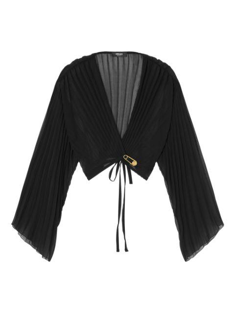 Safety Pin cover-up pleated top by VERSACE