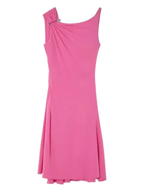 Safety Pin draped flared mini dress by VERSACE