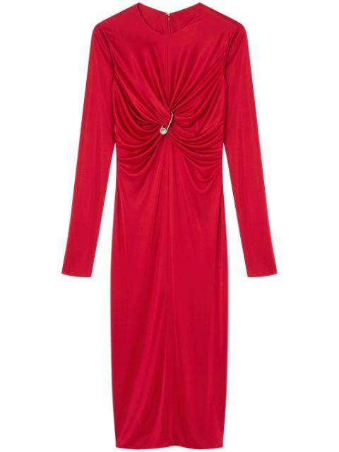 Safety Pin gathered midi dress by VERSACE