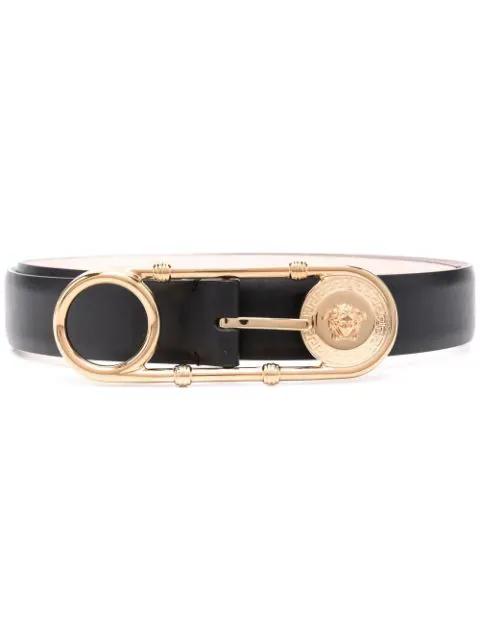 Safety Pin leather belt by VERSACE