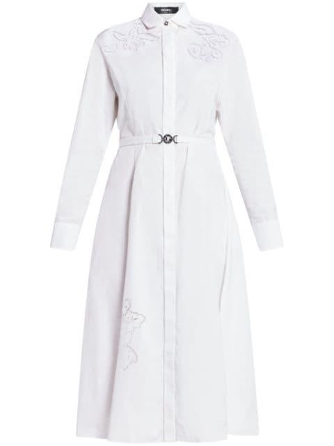 Sangallo embroidered shirt dress by VERSACE