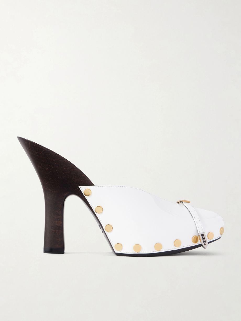 Sassi patent-leather clogs by VERSACE