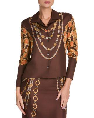 Silk Twill Print The Lover Shirt by VERSACE
