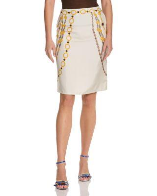 Silk Twill Print The Lover Skirt by VERSACE