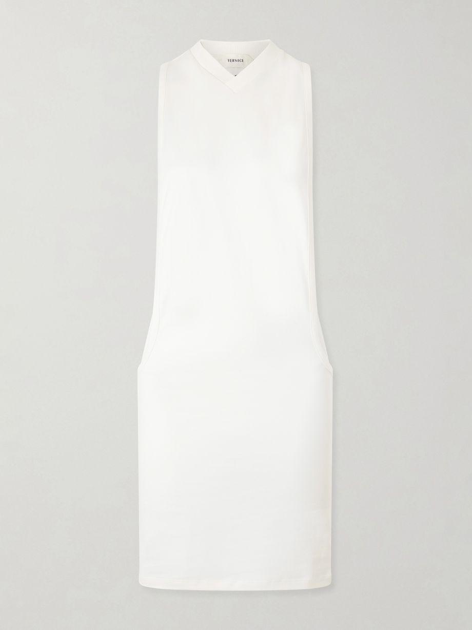 Sleeveless embroidered stretch-cotton jersey dress by VERSACE